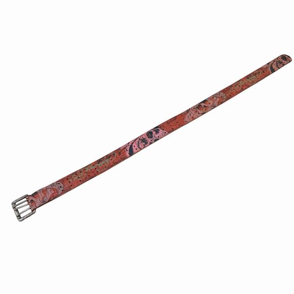 Ed Hardy Y2K 2000’s Leather Belt Skulls W Small